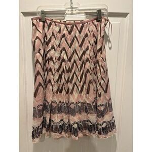 Ted Baker Pink W/ Sequence All Around Pleated‎  Woman Skirt Sz 3 (US 8)